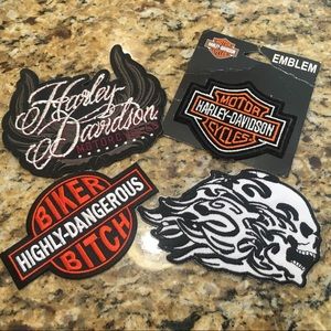 4 PATCHES  2 HARLEY DAVIDSON  Plus 2 more